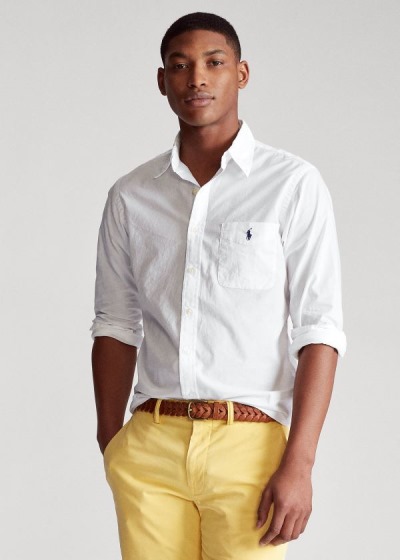 Camisa Polo Ralph Lauren Hombre Blancos - Classic Fit Garment-Dyed - VYSHR9824